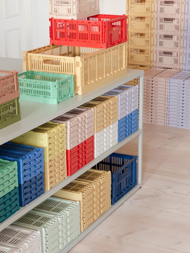 panier color de la caja m de polipropileno de reciclaje de marina - marina de heno