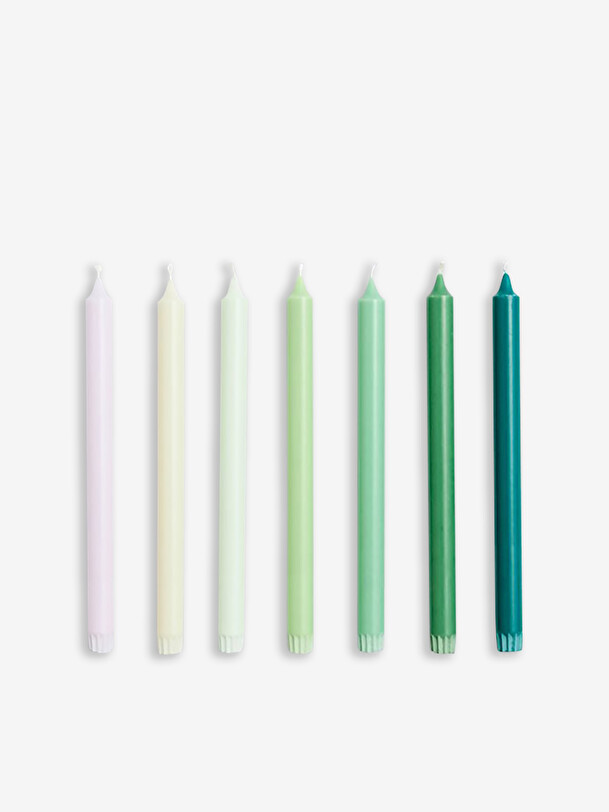 conjunto de 7 velas de color verde verde