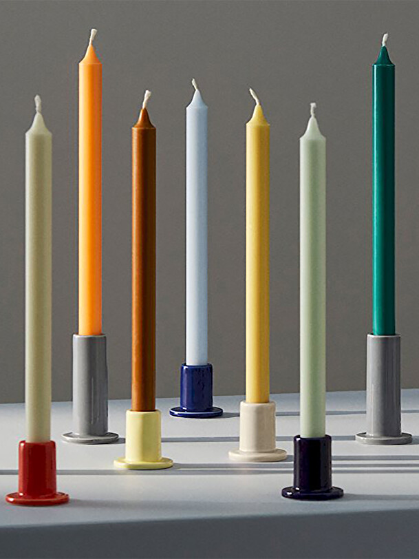 conjunto de 7 velas de color verde verde