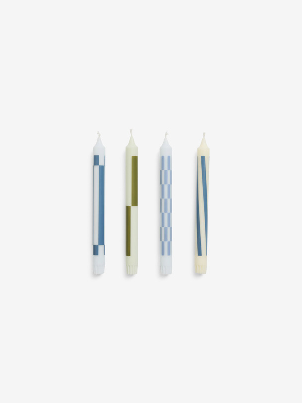 conjunto de 4 bougies vert amp bleu - heno multicolor