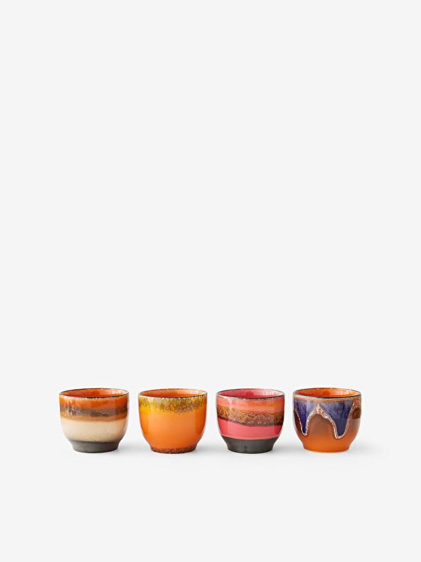 set de 4 tazas de café multicolor
