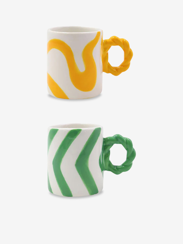 conjunto de 2 tasses espresso rosario - que rico optiplast verde