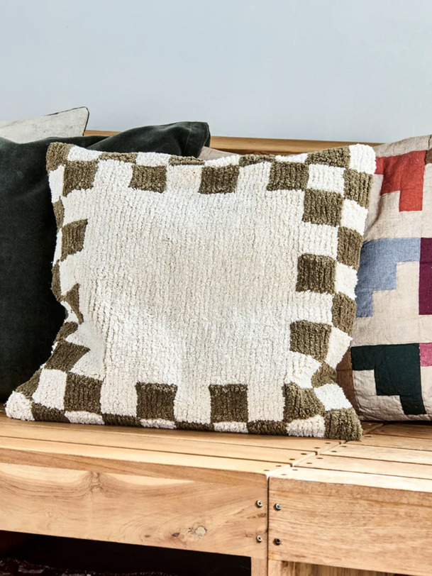 coussin hd de ajedrez vertcrudo amp interieur - house doctor azulejos