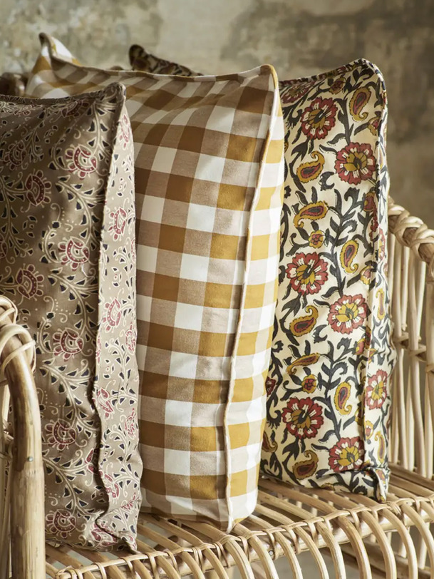 coussin vichy 50x50 - mme stoltz mostaza