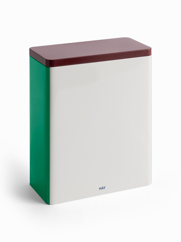 boite en metal tricolore marronvertblanc - heno multicolor
