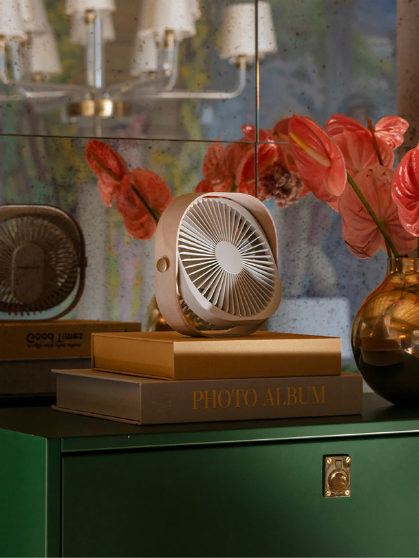 ventilateur portátil fantástico beige - kubbick imprenta beige