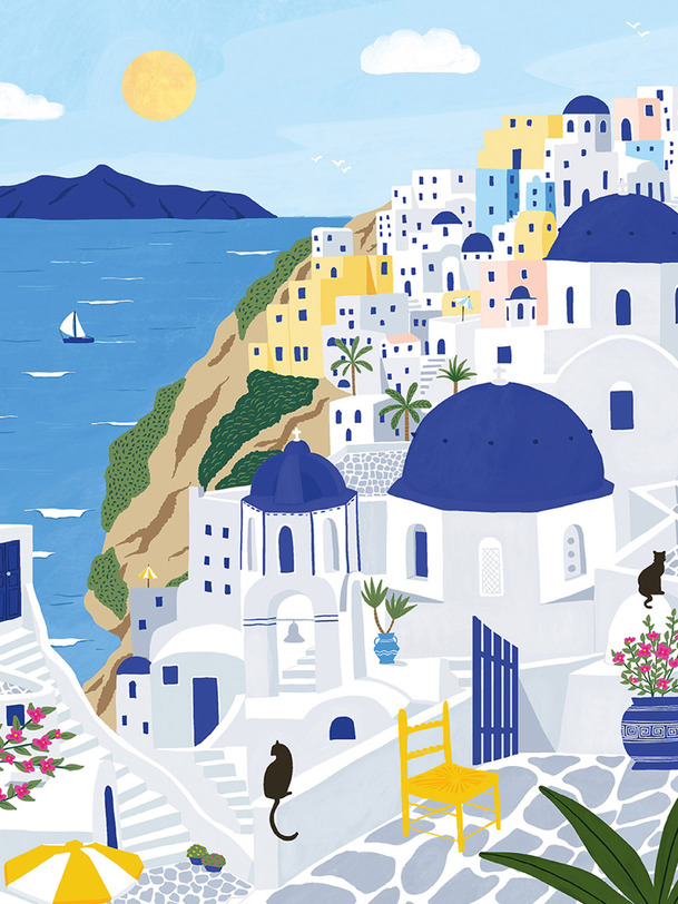 rompecabezas de santorini 500 piezas - piezas amp encanta el azul