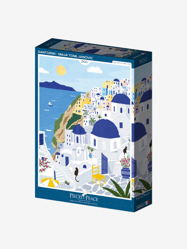 rompecabezas de santorini 500 piezas - piezas amp encanta el azul