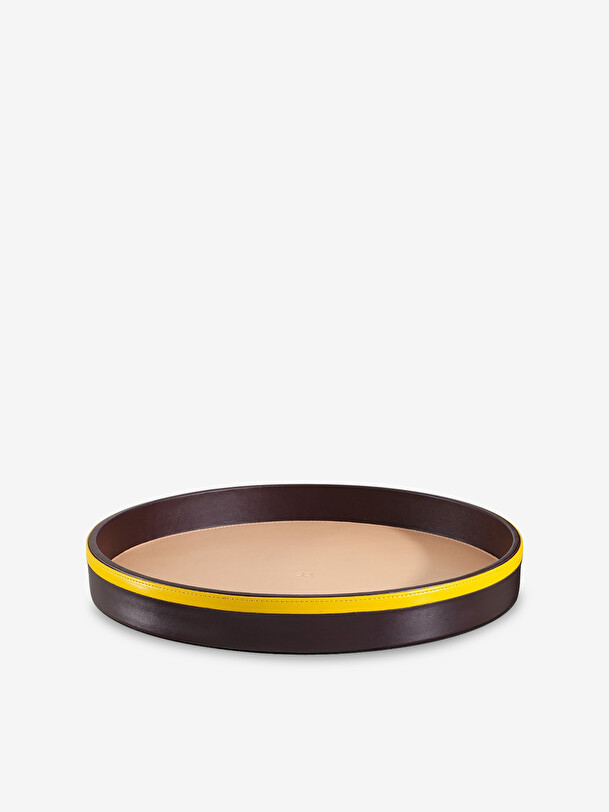 cen de cuero de la bandeja de diámetro 32 cm htr 3.8 cm de burdeos