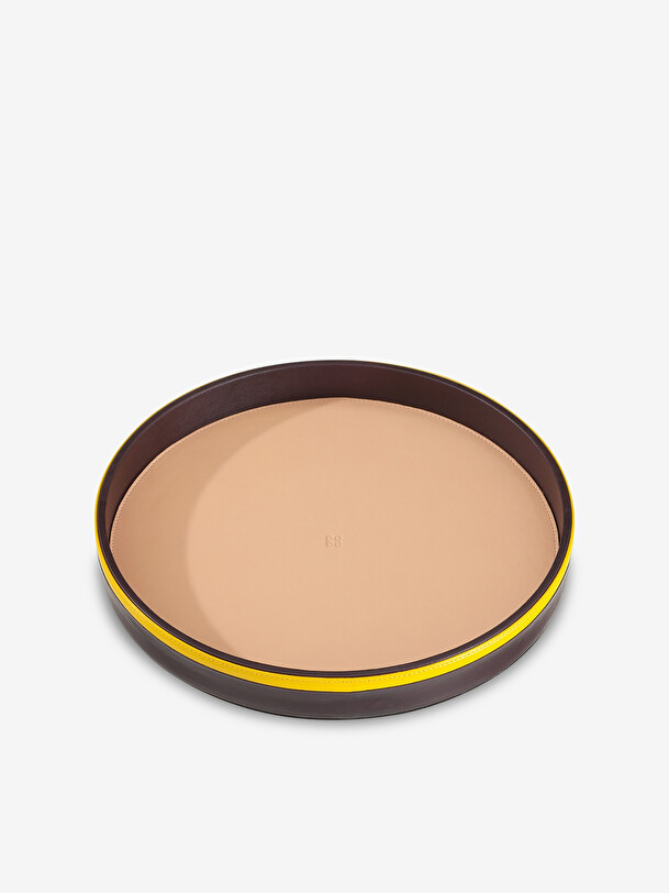 cen de cuero de la bandeja de diámetro 32 cm htr 3.8 cm de burdeos