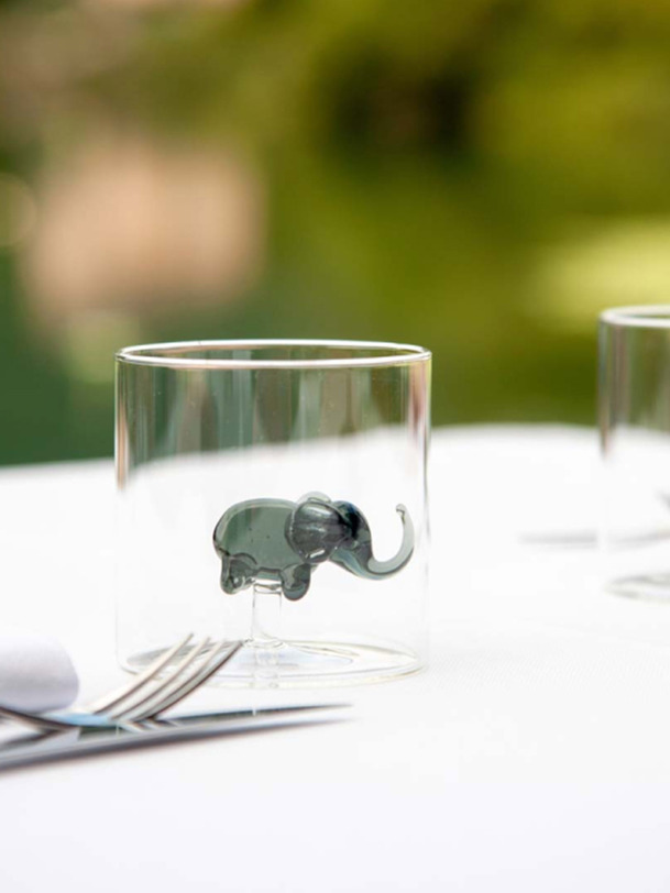 verre estatuilla elefante - wd estilo de vida gris