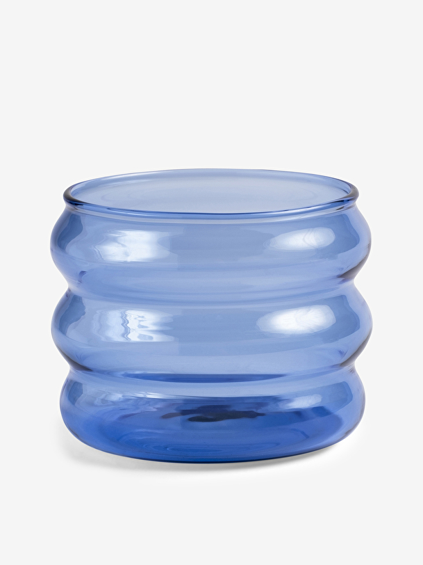 azul gordito de vidrio azul