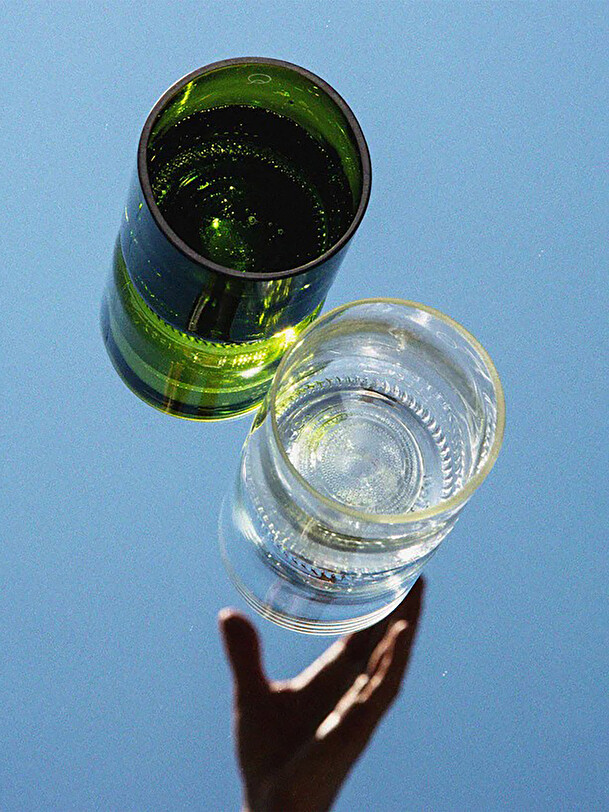 conjunto de 4 debate gafas de 25 cl verde