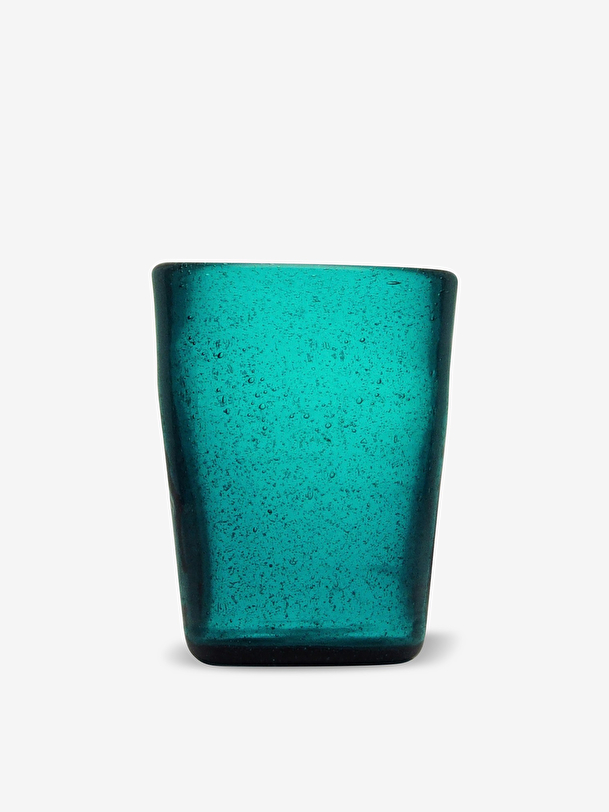 aceite de burbuja azul de cristal azul petróleo