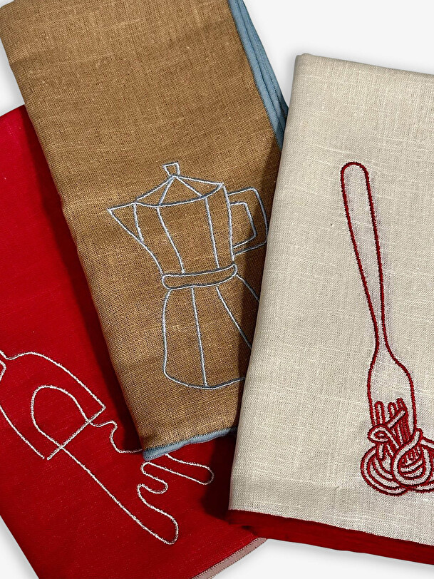 lote de 2 servilletas cafe - el ecléctico estilo de vida beige