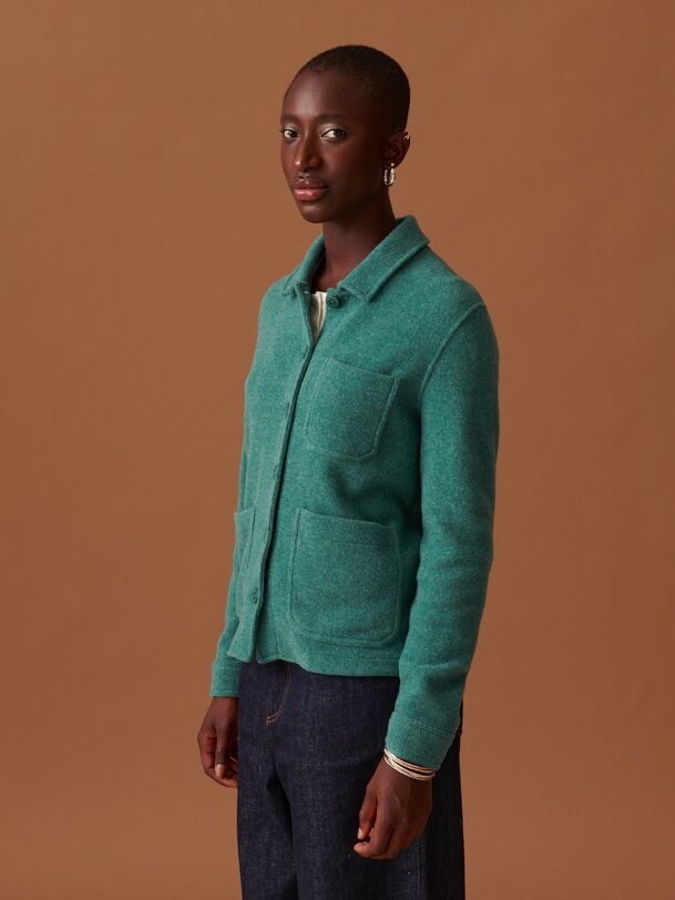 golta chaqueta azul verde