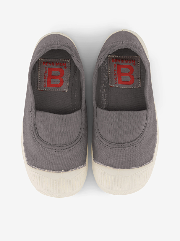 los niños elástica de tenis gris
