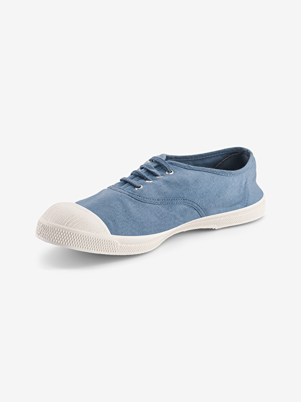 el tenis de los hombres cordones de mezclilla