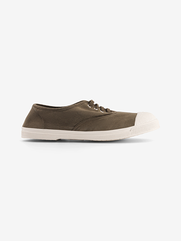 los hombres cordones de tenis de color caqui