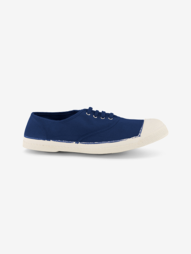 los hombres cordones de tenis indigo