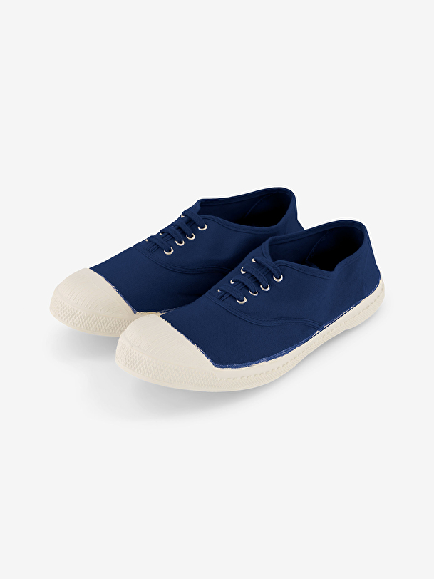 los hombres cordones de tenis indigo