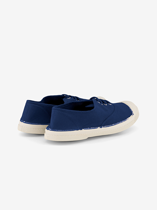 los hombres cordones de tenis indigo