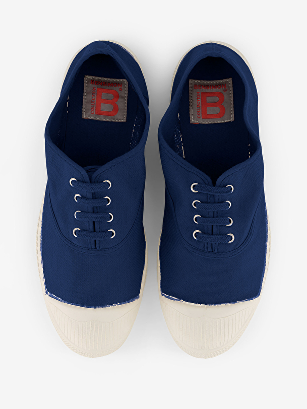los hombres cordones de tenis indigo