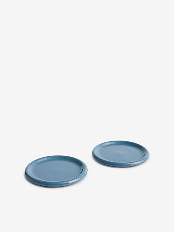 juego de 2 placas de barro 24cm azul