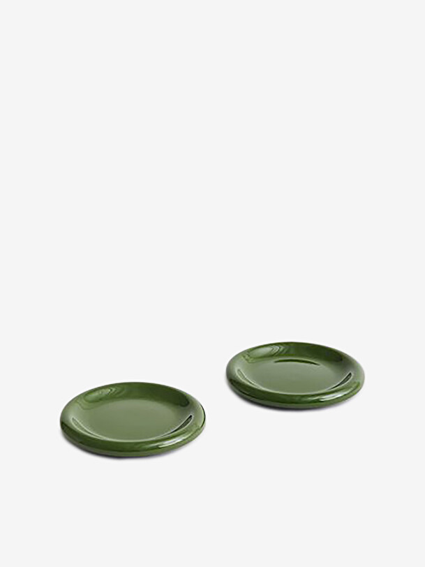 juego de 2 placas de barro 18cm verde verde