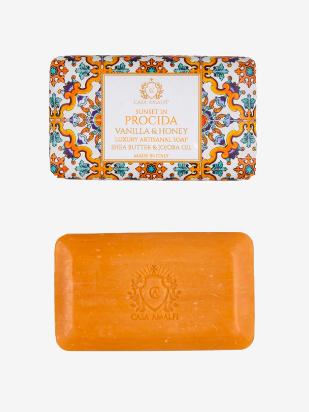 savon de la puesta de sol en procida - casa de amalfi naranja
