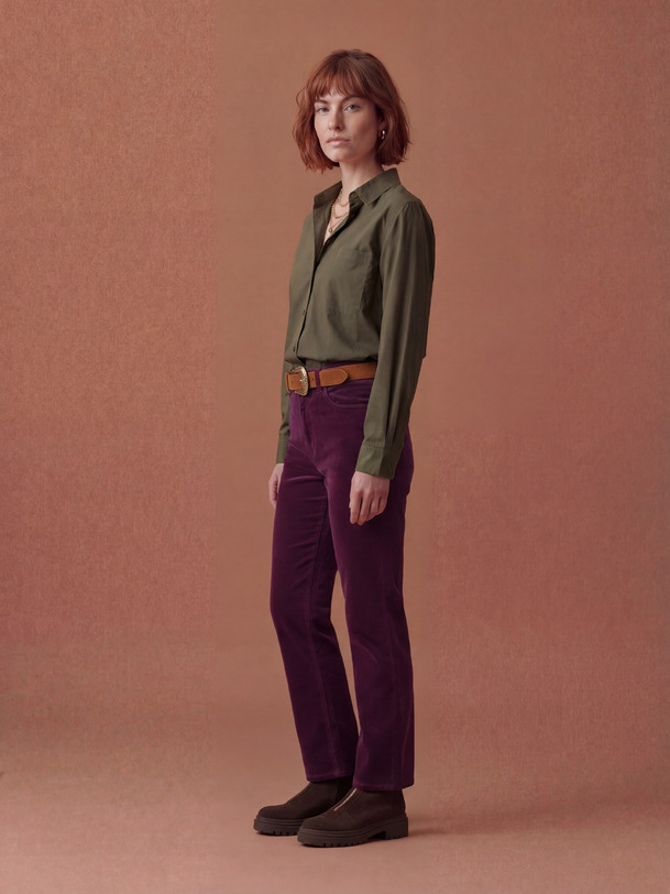 olga camisa verde oliva oscuro
