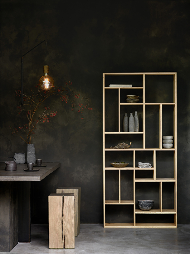 etagere m 104x30x219 de luz de roble