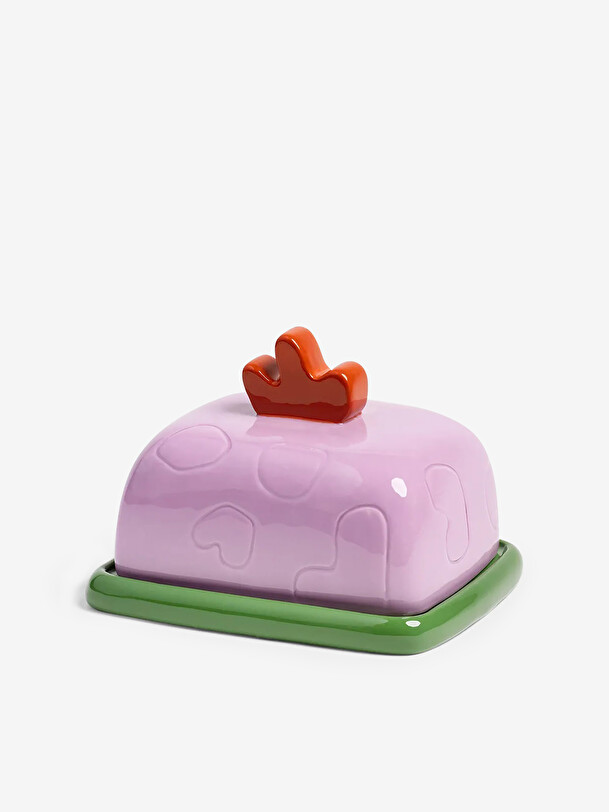 mantequilla plato boceto de color lila rosado