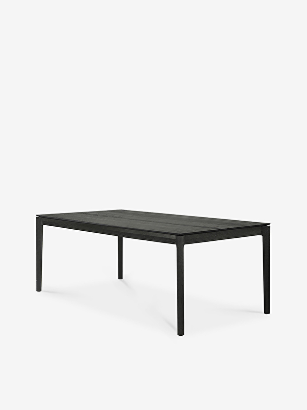 la extensión de roble bok mesa negra - l180280 cm negro