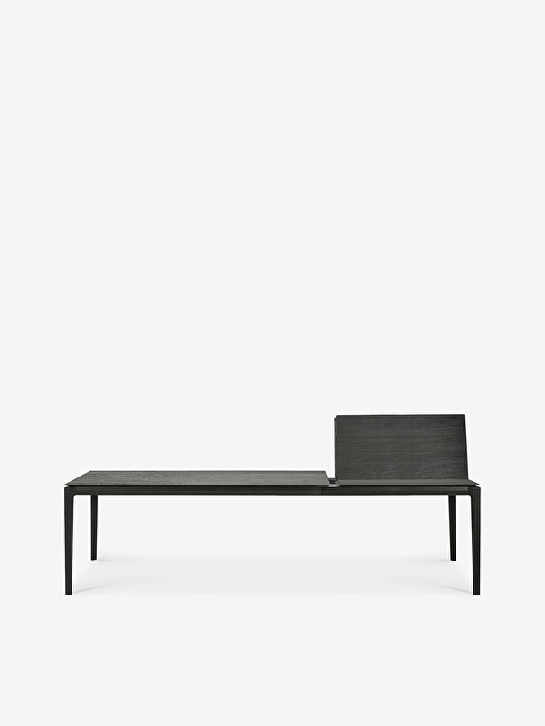 la extensión de roble bok mesa negra - l180280 cm negro