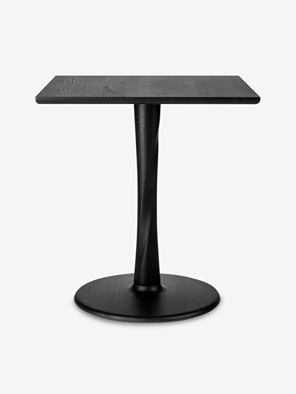 roble de torsión de la plaza de mesa negra - l70 cm negro