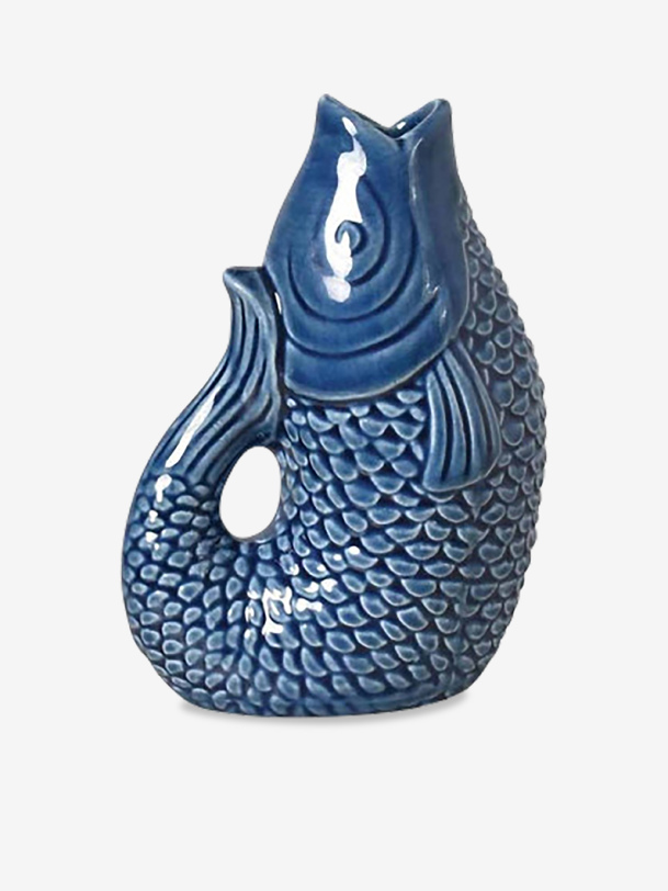 jarrón de poisson bleu - opjet azul