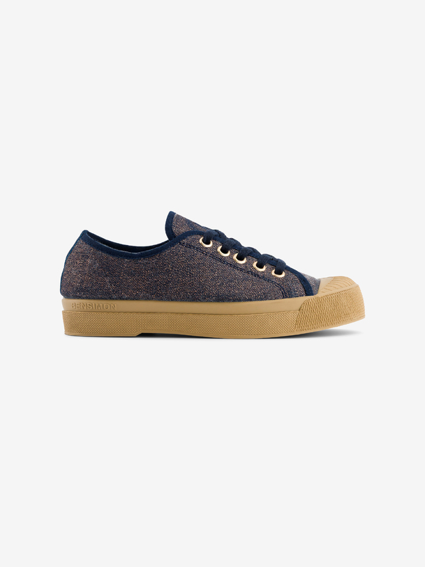 la mujer romy b79 brillante del dril de algodón zapatillas de deporte de mezclilla