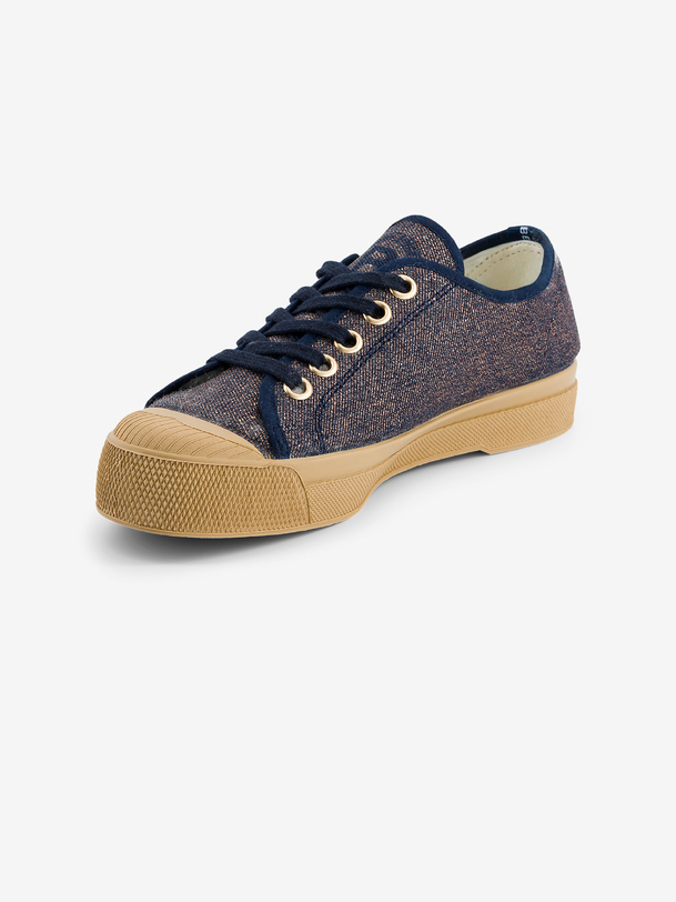 la mujer romy b79 brillante del dril de algodón zapatillas de deporte de mezclilla