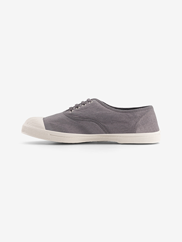 tenis de mujer con cordones gris