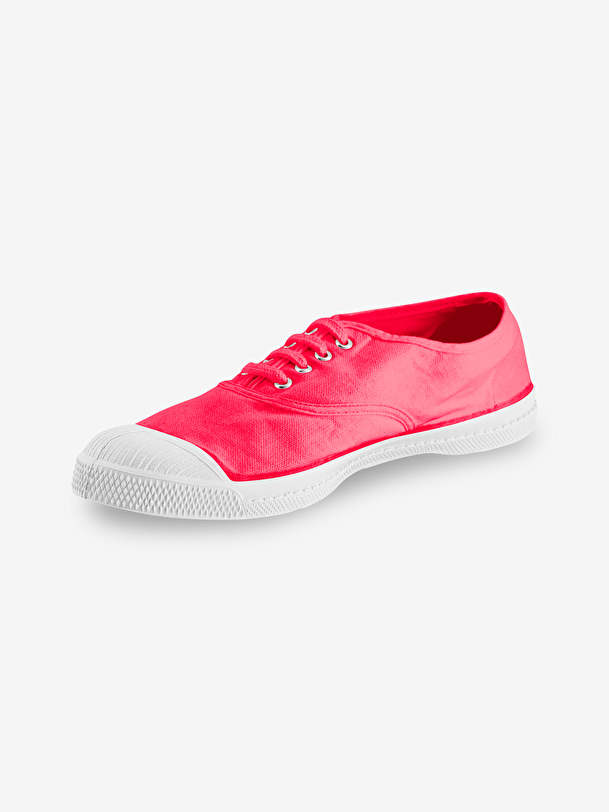 las mujeres cordones de los tenis de indian pink